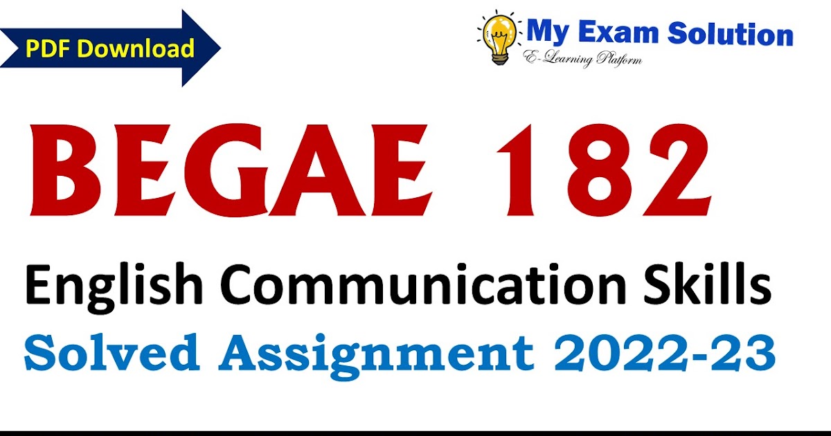 begae 182 solved assignment 2022 23 free